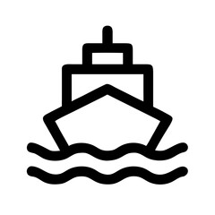 Obraz premium Minimalist illustration of a ship sailing on the water