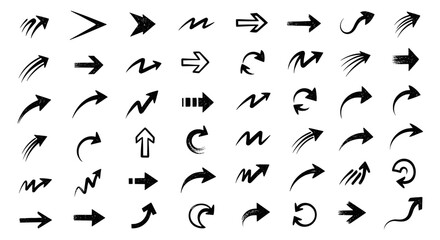 Naklejka premium A large collection of various arrow designs and styles for graphic design projects.
