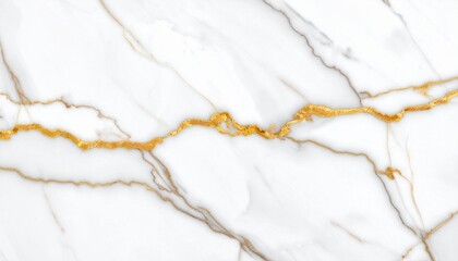 Fototapeta premium Elegant White Marble with Golden Veins Unique Texture