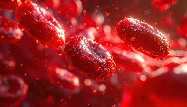 Macro Close Up of Red Blood Cells in Flow Cinematic Hdri Style