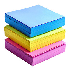 Colorful stack of sticky notes, arranged in a pyramid shape against a black background