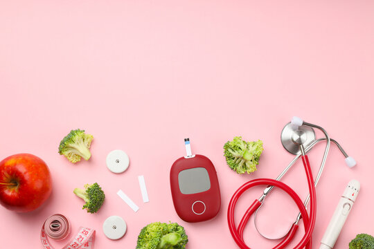 Fresh produce and medical tools for diabetes management - Powered by Adobe