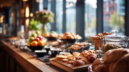 A Luxurious Hotel Breakfast Buffet