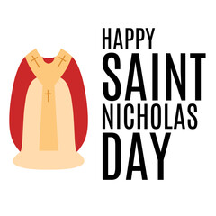 Happy Saint Nicholas Day vector design background template. Template for backgrounds, banners, cards, posters with inscriptions.