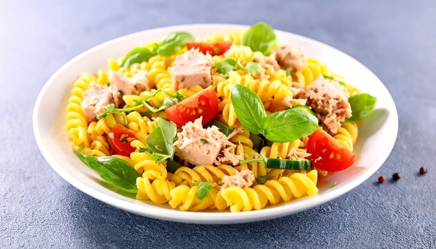 Tuna pasta salad with vegetables