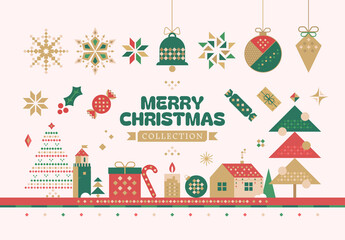 Christmas Collection with Geometric Holiday Decorations