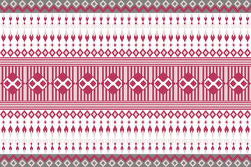 Geometric Ethnic pattern, Native American tribal fabric, tile, carpet, vector, illustration design, on a red-orange  background 
