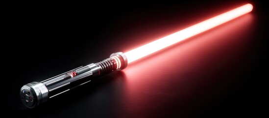 Naklejka premium Red Lightsaber on Dark Surface
