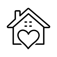 Vector black line icon for Home