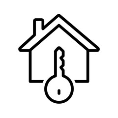 Vector black line icon for Key