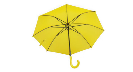 Obraz premium Bright yellow umbrella isolated on transparent background, a symbol of protection