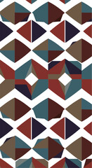 Geometric pattern with diamond shapes in various colors and shades.
