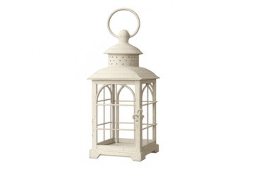 Vintage white candle lantern for home decor and lighting