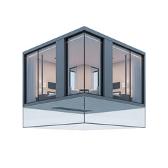Modern Corner Apartment Building Design with Glass Windows and Minimalist Interior Design