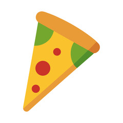 Crisp Flat Vector Art of a Pizza Slice 