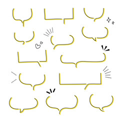 シンプルな吹き出し素材イラストセット