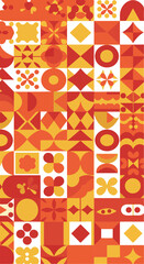 Geometric pattern with vibrant colors and shapes creating a visually appealing design.