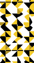 Geometric pattern with yellow and black shapes on white background.