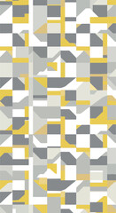 Geometric pattern with yellow and gray shapes creating a modern design.