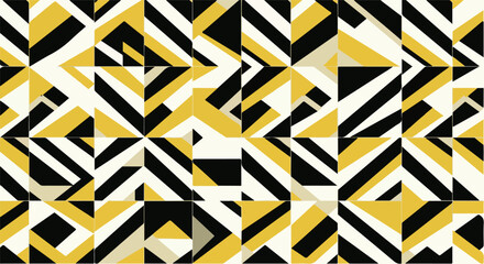 Geometric pattern with yellow black and white colors abstract design.