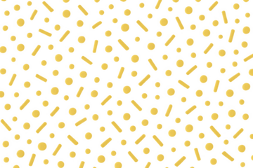 Yellow confetti and sprinkles pattern creating festive celebration background, transparent alpha channel