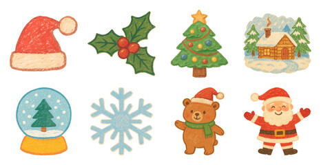 Obraz premium PNG Charming festive holiday illustrations, element set on transparent background