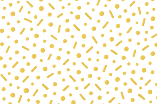 Yellow confetti and sprinkles pattern creating festive celebration background, transparent alpha channel
