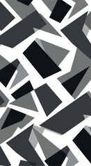 Geometric shapes in grayscale create a modern abstract design.