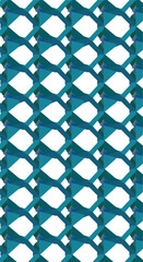 Fototapeta premium Geometric teal pattern repeating design with diamond shapes and lines.