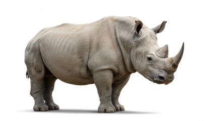 Obraz premium White Rhinoceros isolated on white background 