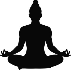 Serene yoga meditation in lotus pose silhouette
