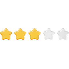 Obraz premium Three yellow stars and two white stars in a row.