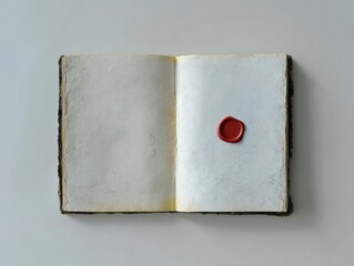Authentic Vintage Notebook with Antique Red Seal Stamp on Aged Paper Premium Heritage Content for Education and Marketing Campaigns Inspiring Legacy and Wisdom