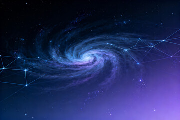 Galaxy with stars and cosmic connections