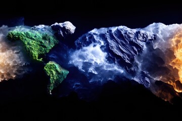 Premium High-Quality Abstract World Map with Natural Textures for Modern Environmental Campaigns and Global Sustainability Marketing Content