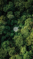 Premium Aerial View of Untouched Forest Canopy with Target Symbol Modern Green Business Strategy for Environmental Marketing and Professional Campaigns