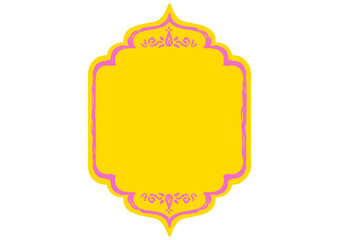 アジア風の飾りフレーム。豪華な装飾。手描きの荒い筆タッチ。