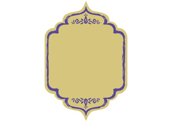 アジア風の飾りフレーム。豪華な装飾。手描きの荒い筆タッチ。