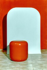 Premium Mid-Century Modern Digital Background with Vintage Orange Gradient for Stylish Millennial Marketing and Social Media Content Creation