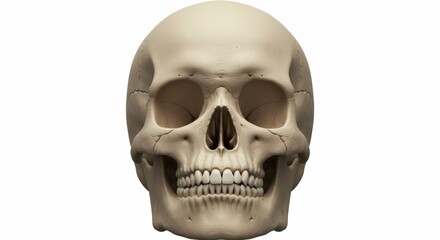 Obraz premium Human Skull Front View isolated on white background 