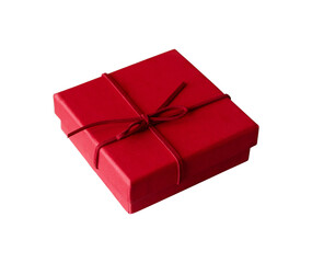 red gift box isolated on white