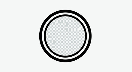 Minimalist Black and White Circle Design with Transparent Center.