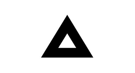 Minimalist Geometric Black Triangle Icon Isolated.