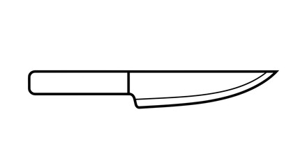 Outline of a Kitchen Knife with a Sharp Blade.