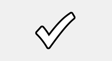 White check mark on a gray background.
