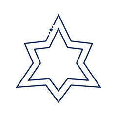 Elegant six-pointed star outline evoking spirituality, faith, and cultural heritage for Hanukkah, Jewish holidays, and festive celebrations Aesthetic