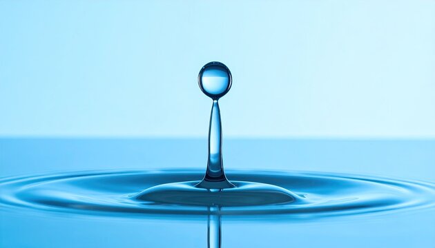 Macro View of Green Grass Blade Adorned with Morning Dew in Natural Light and Droplet
