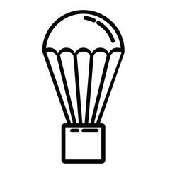 Simple hot air balloon outline icon minimalist black line design