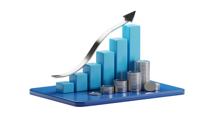 Visualize business growth and success with dynamic financial chart and rising arrow