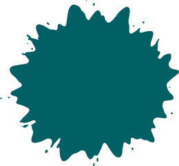Obraz premium Teal splash of paint with irregular edges and a unique shape artistic design.